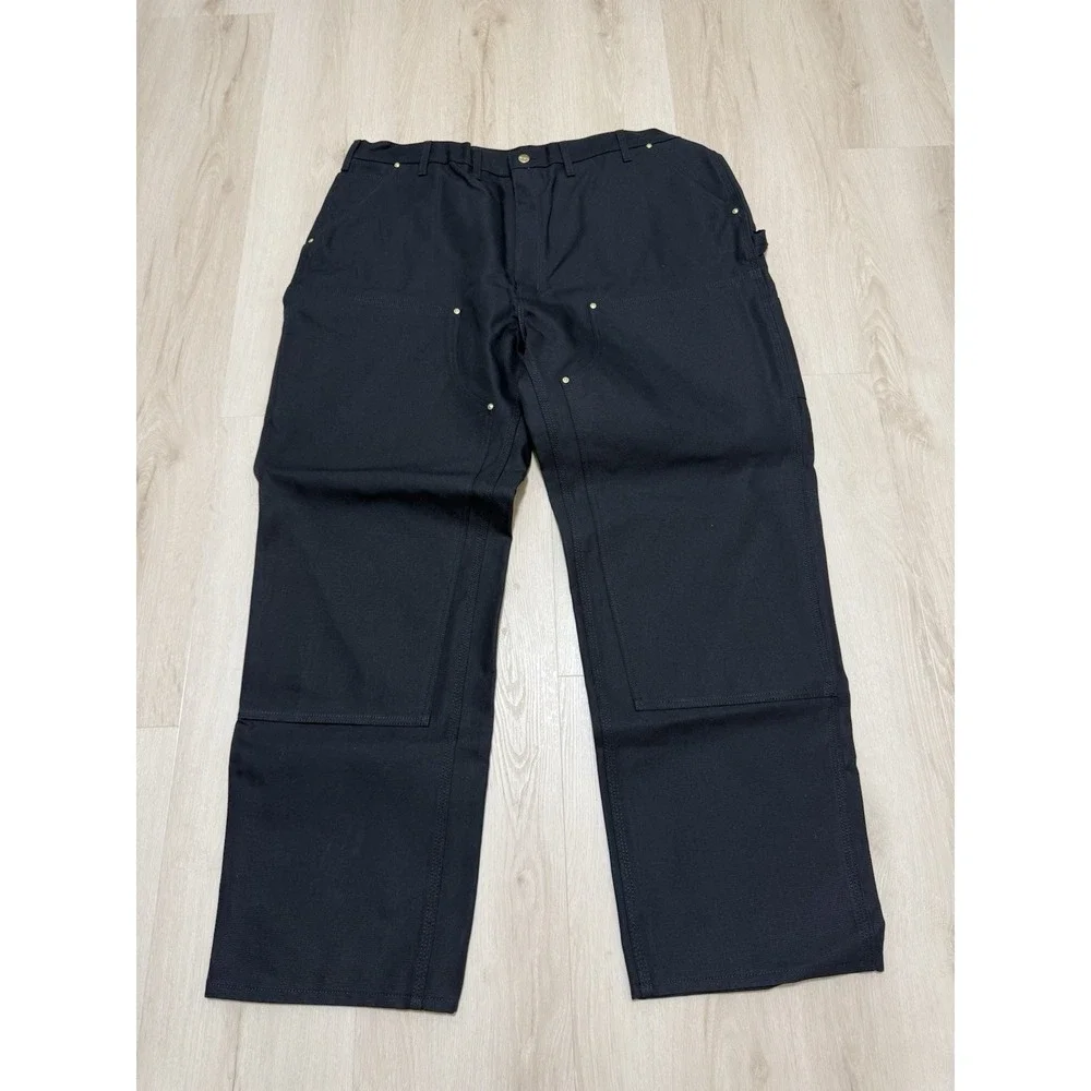 Carhartt Jeans Mens 44x32 B01-M Loose Fit Wash Duck Double Front Utility Black#1